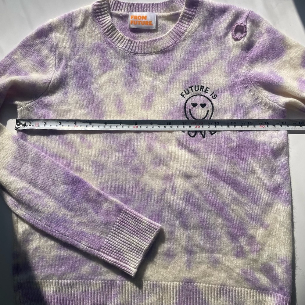 FROM FUTURE 100% Cashmere “Future Is Love” Tie-Dye Sweater Graphic Knit - Picture 5 of 7